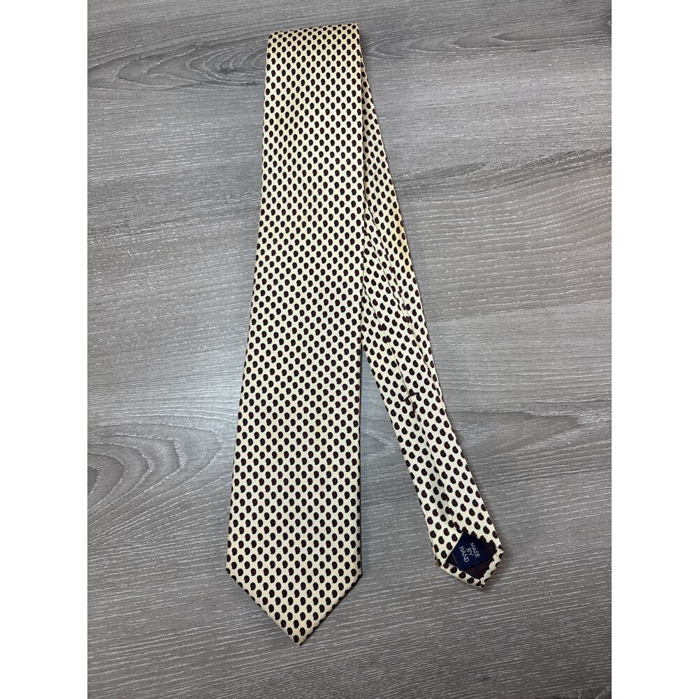 Polo by Ralph Lauren Off White Green Red Designs 100% Silk Made in USA Men's Tie